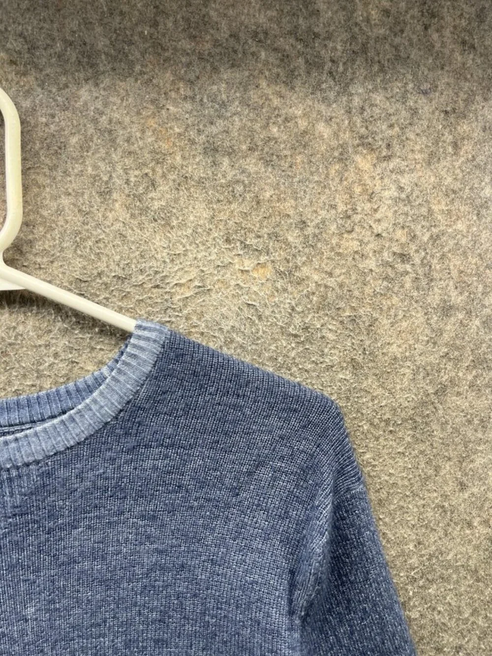 Johnnie-O Sweater Men Medium Blue Crew Neck Merino Wool Knit Pullover Casual